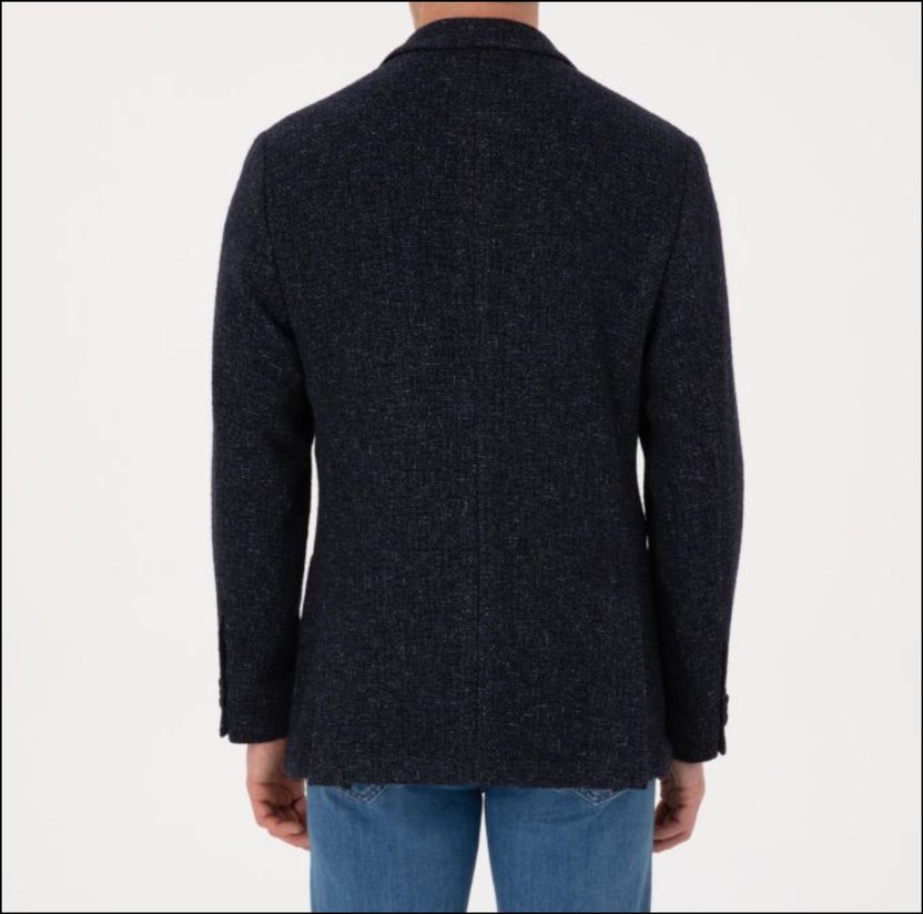 Lacivert Slim Yün Karışımlı Spor Ceket - Görsel 3