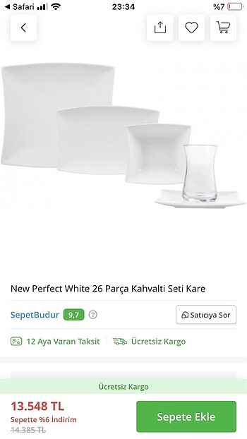 Karaca Karaca sıfır kutulu kahvaltı takımı