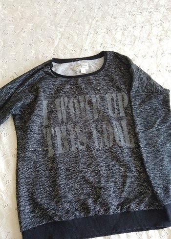 s Beden Gri Kadın Pamuklu Uzun Kollu Sweatshirt