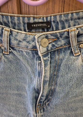 Trendyol & Milla Kadın Gri Midi Boy Bol Kesim Denim Jean