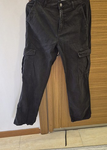 Kemer Detaylı Gevşek Kesim Kahverengi Kot Pantolon