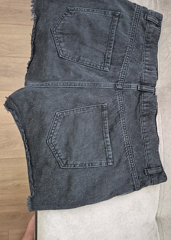 30 Beden gri Renk Gri Mini Kadın Kot Şort Fermuarlı