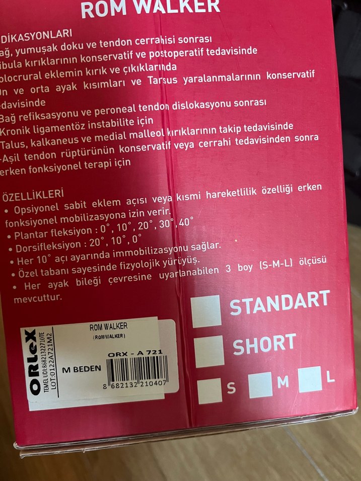 Rom Wolker ( aşil tendom botu ) M beden - Görsel 3