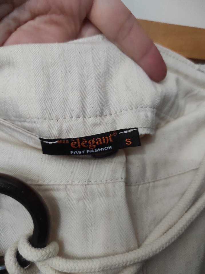 Kemerli Bej Keten Kadın Pantolon - Görsel 3