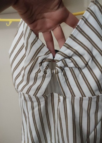 Çizgili İp Askılı Kadın Mayo/ bodysuit - Görsel 4