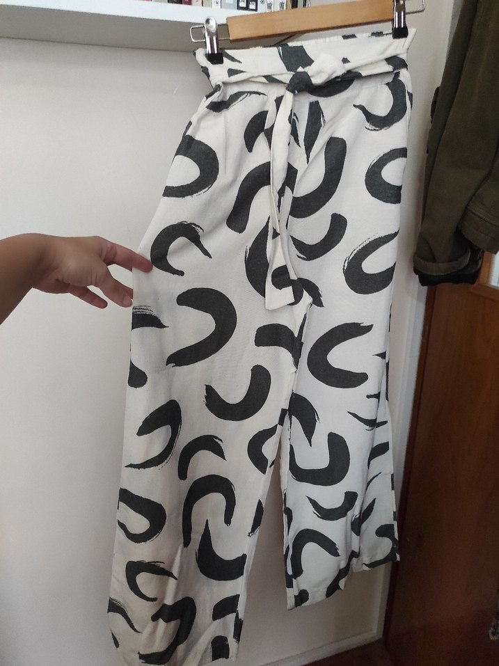 Desenli keten pantolon - Görsel 4