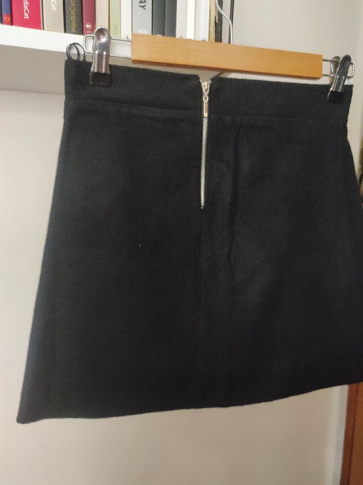 Siyah Mini Kadın Etek / Süet etek , kalın etek - Görsel 4
