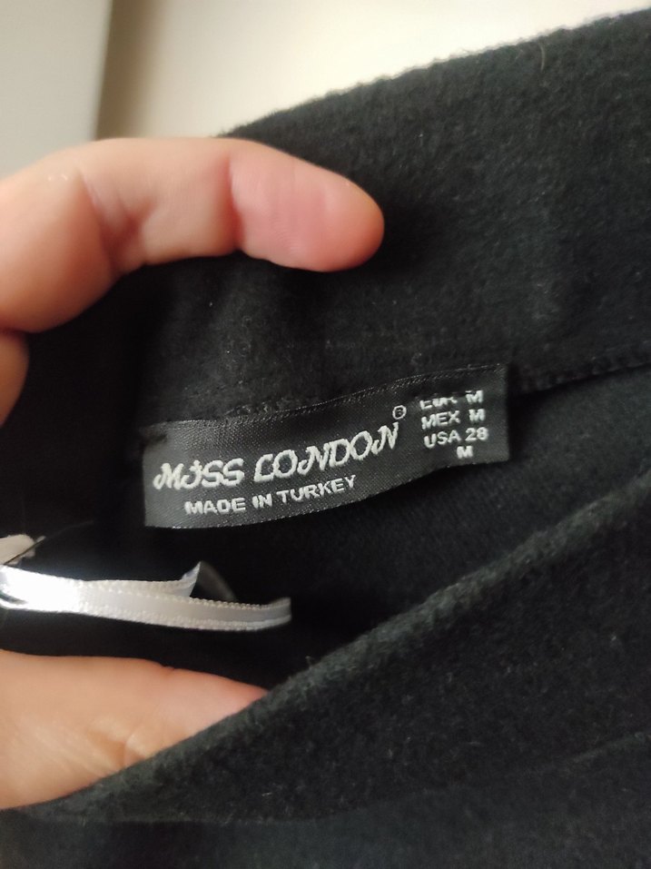 Siyah Mini Kadın Etek / Süet etek , kalın etek - Görsel 3