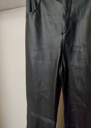 Siyah Deri Kumaş Pantolon - Görsel 2
