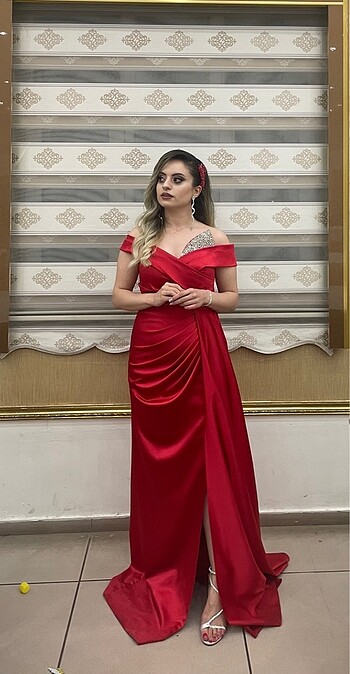 Diğer Kırmızı taşlı abiye