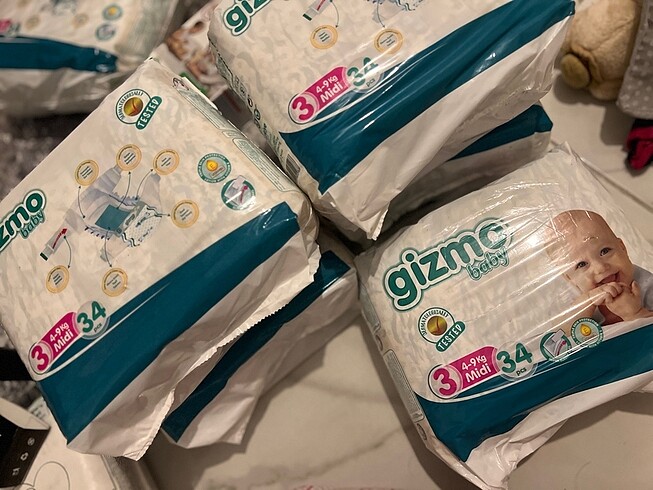 3 Beden: 4-9 kg Beden Gizmı bebek bezi