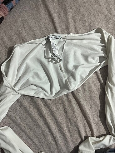 bershka düz beyaz bolero