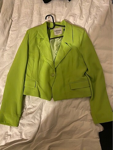 Fıstık yeşili blazer ceket