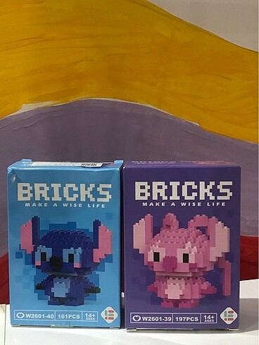 Stitch ve angel Lego bricks çift seti