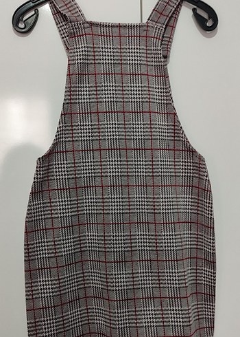 Ekose Desenli Salopet Elbise - Görsel 2