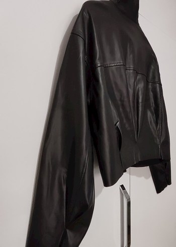 Suni Deri Mevsimlik Oversize Ceket - Görsel 5