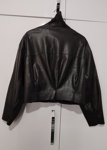 Suni Deri Mevsimlik Oversize Ceket - Görsel 3