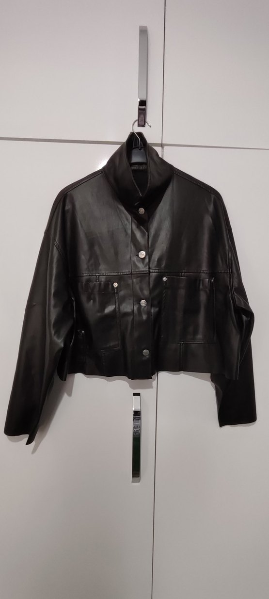 Suni Deri Mevsimlik Oversize Ceket - Görsel 2