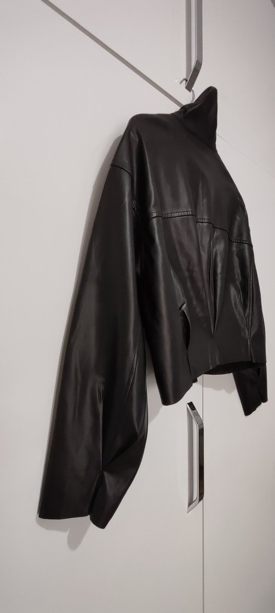 Suni Deri Mevsimlik Oversize Ceket - Görsel 5