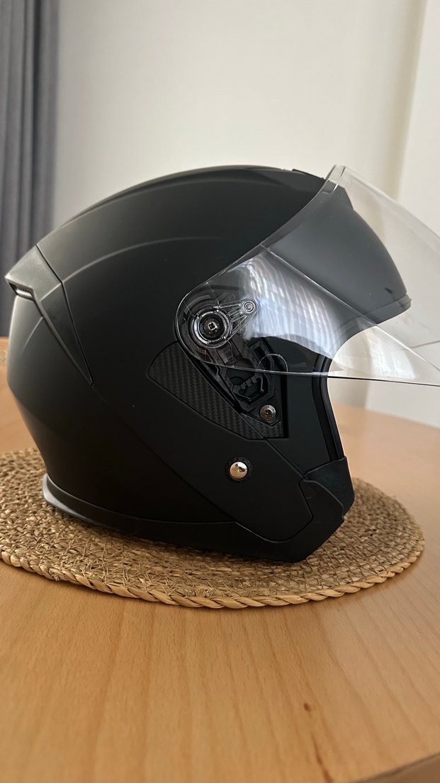 Şeffaf Vizörlü Siyah Biker Kask - Görsel 2