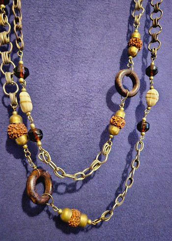 Renkli  Uzun Zincir Kolye - Görsel 2