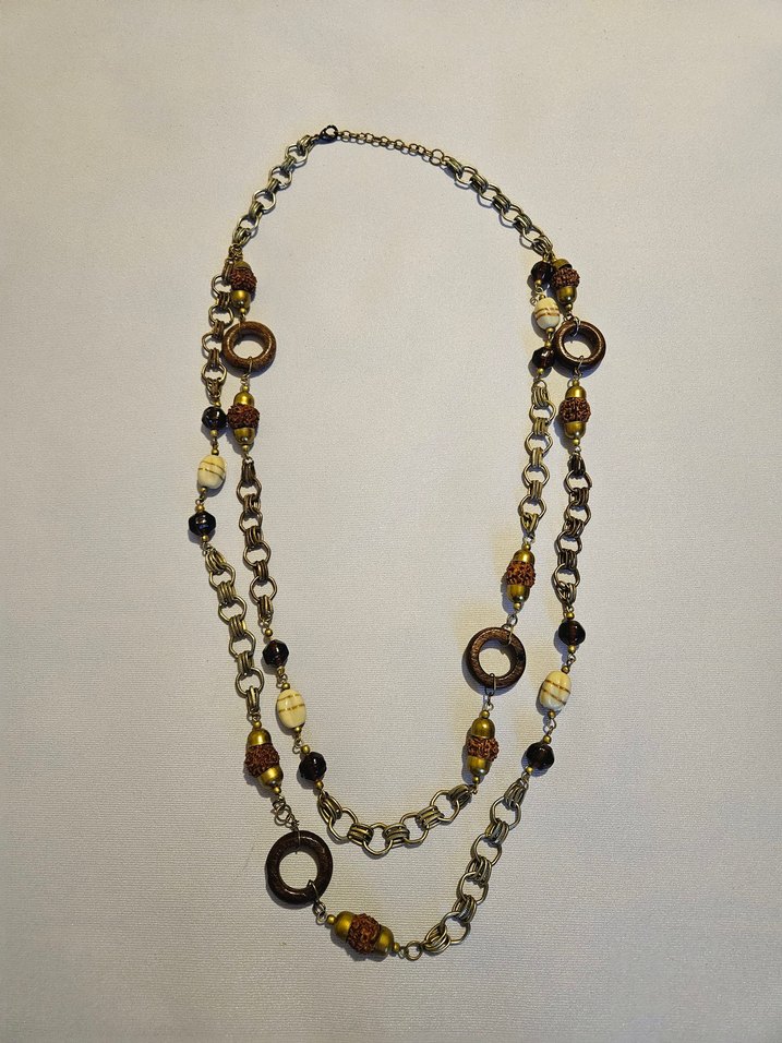 Renkli  Uzun Zincir Kolye - Görsel 3