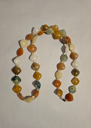 Renkli Boncuklu vintage Kolye - Görsel 3