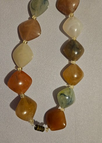 Renkli Boncuklu vintage Kolye - Görsel 4