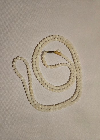 Beyaz Boncuklu Kadın Kolye - Görsel 3