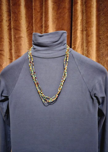 Renkli Boncuklu Uzun  Kolye - Görsel 2