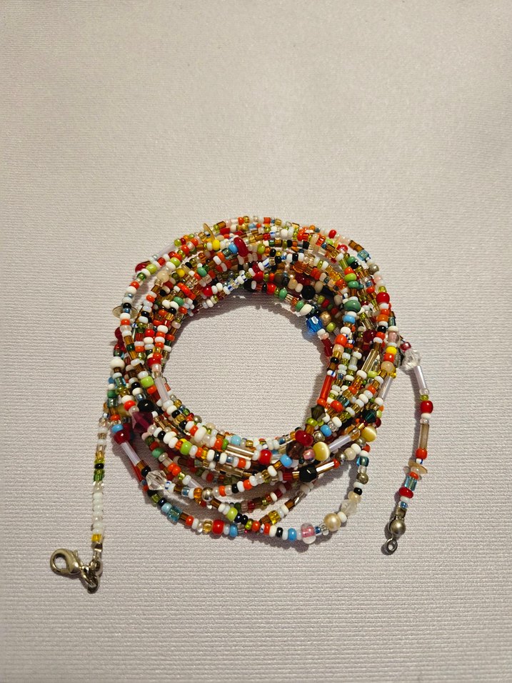Renkli Boncuklu Uzun  Kolye - Görsel 4
