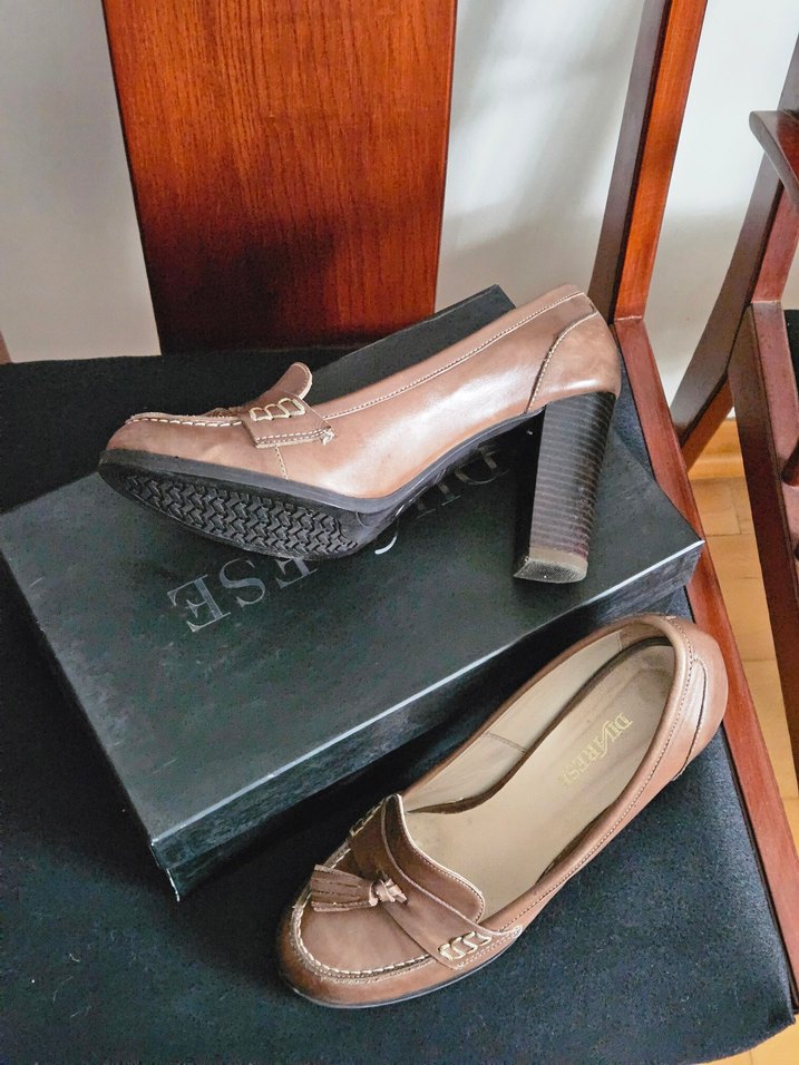 Divarese Bej Deri Kadın Topuklu Ayakkabı - Görsel 2