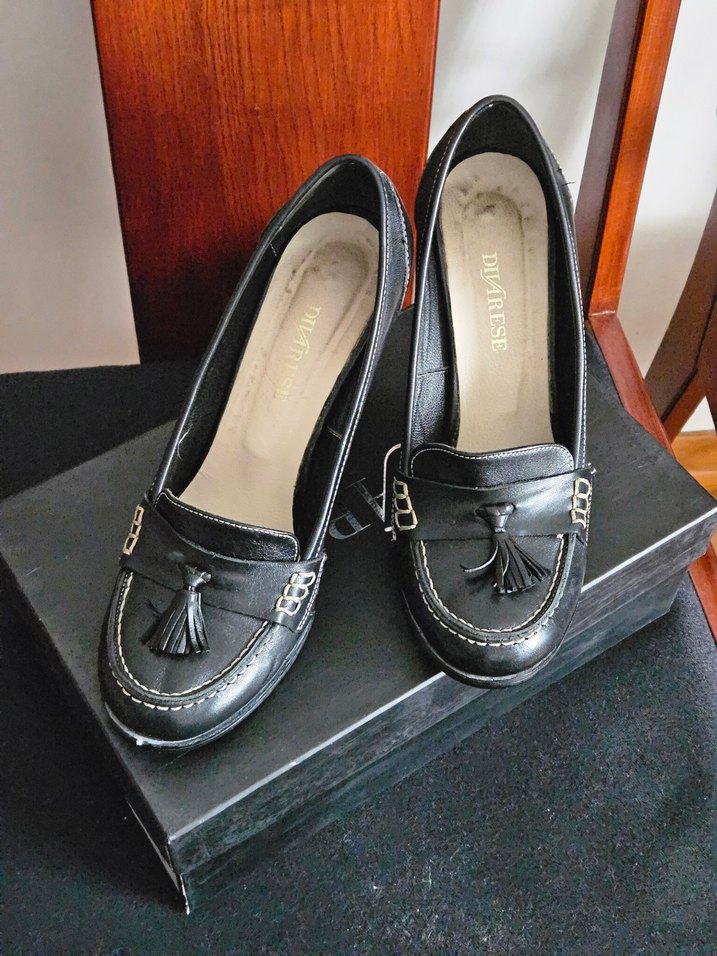 Divarese Klasik Siyah Deri Topuklu  Kadın Ayakkabı - Görsel 4