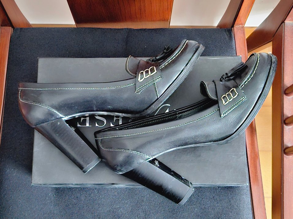 Divarese Klasik Siyah Deri Topuklu  Kadın Ayakkabı - Görsel 2