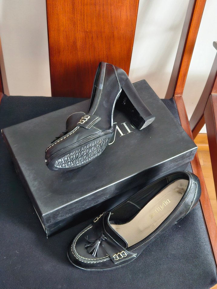 Divarese Klasik Siyah Deri Topuklu  Kadın Ayakkabı - Görsel 5