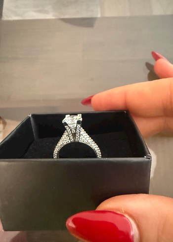 925 ayar gümüş tektaş yüzük - Görsel 2