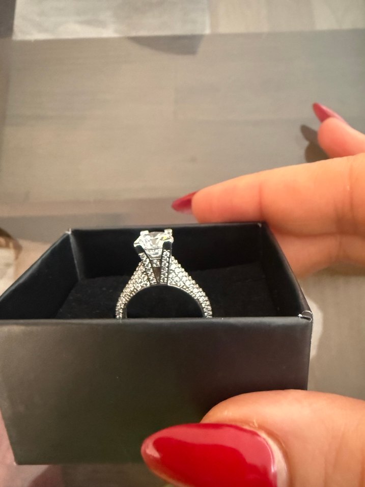 925 ayar gümüş tektaş yüzük - Görsel 2