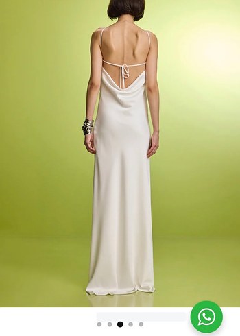 Beyaz Uzun Düz elbise - Görsel 2