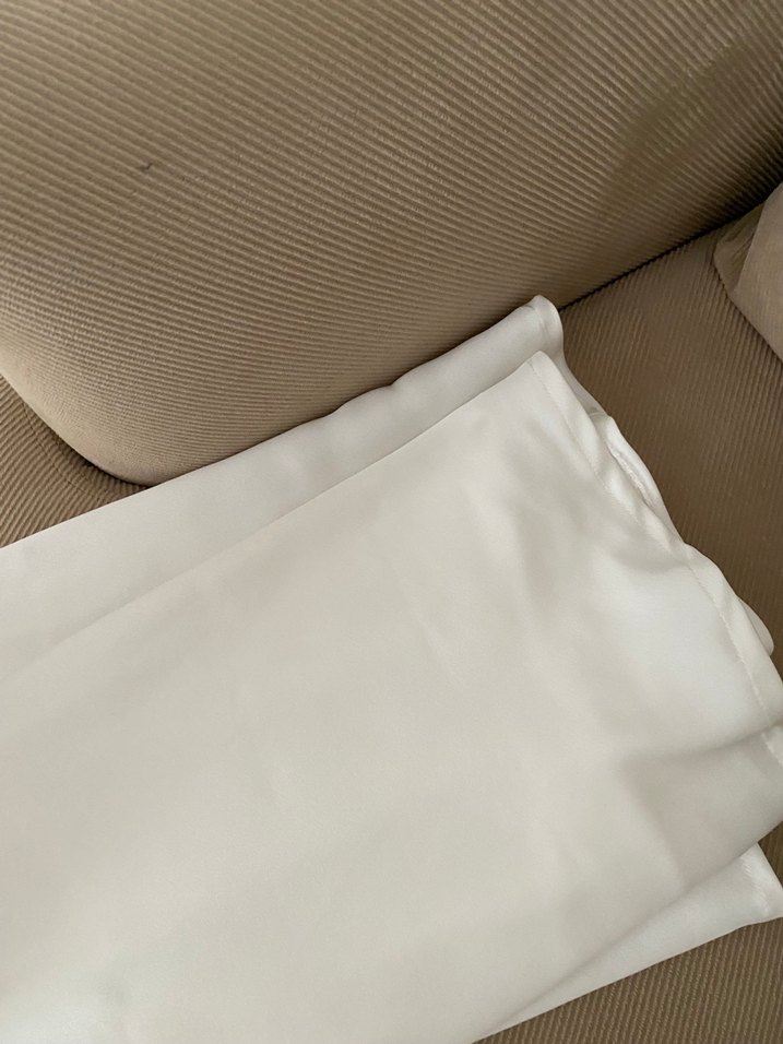 Beyaz Uzun Düz elbise - Görsel 5