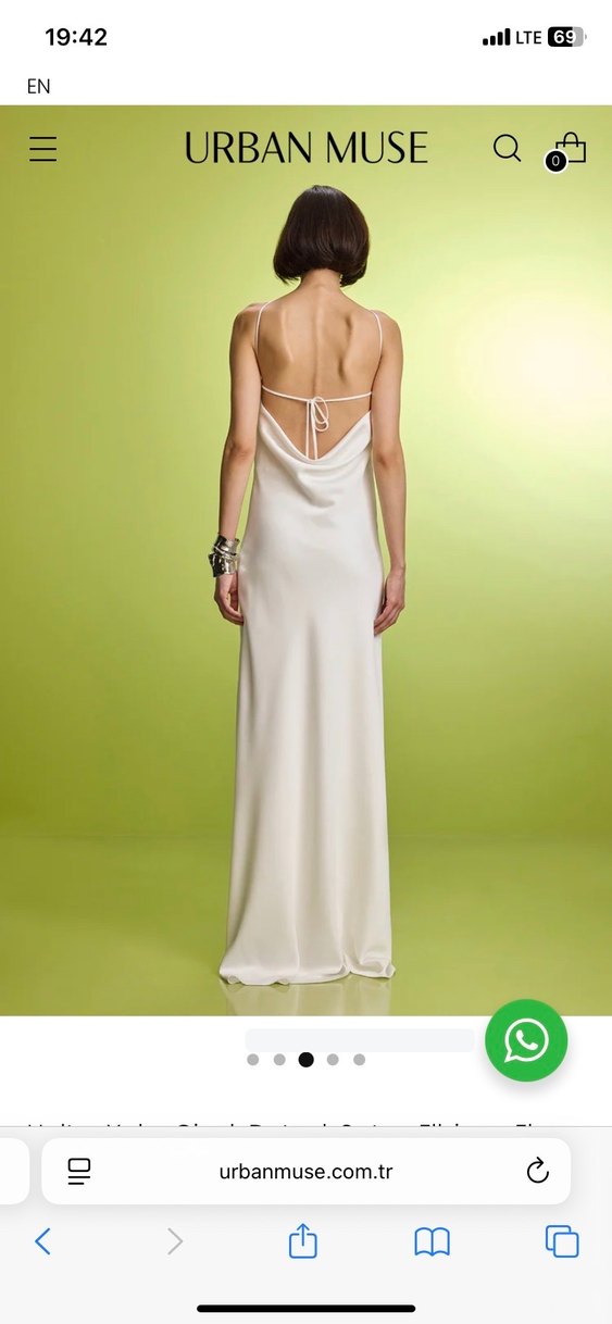 Beyaz Uzun Düz elbise - Görsel 2