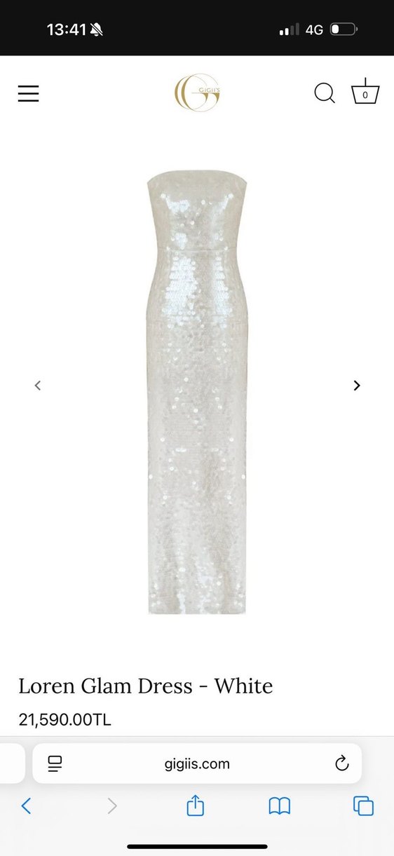 Beyaz Parlak payetli Uzun Straplez Elbise - Görsel 2