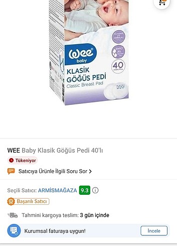 Wee baby göğüs pedi
