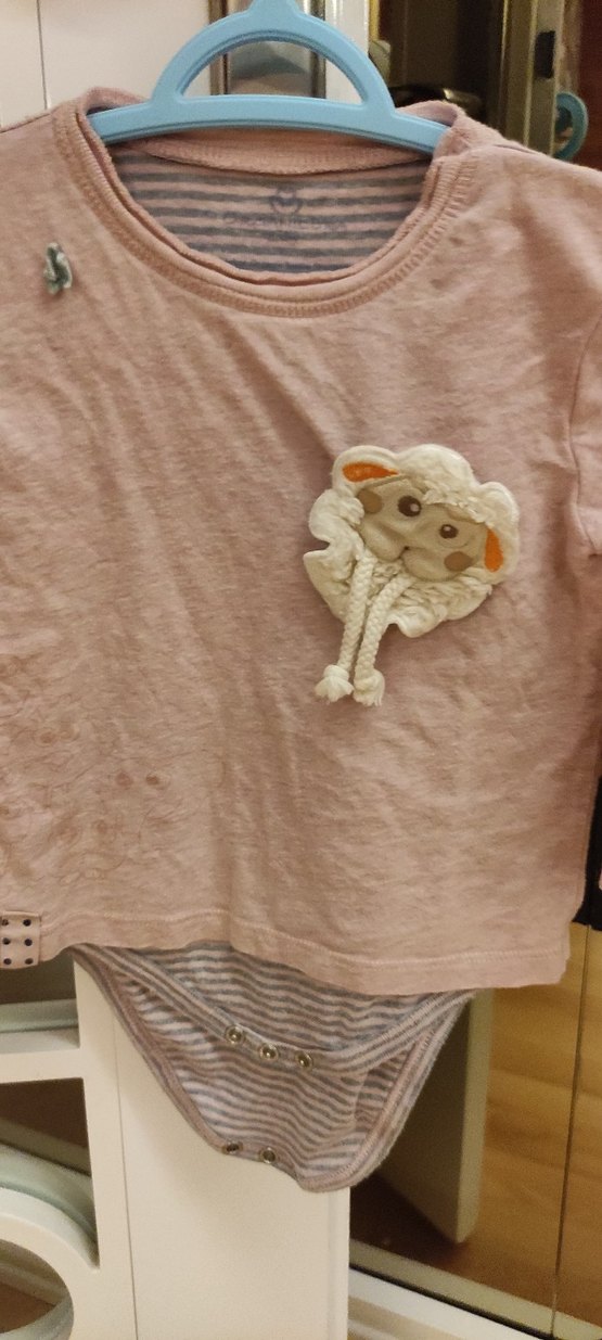 Pembe Uzun Kollu Bebek Body - Görsel 3