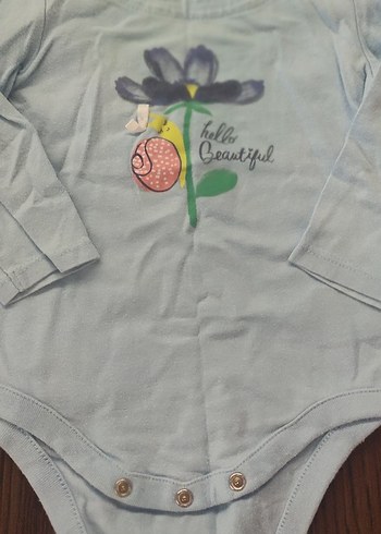 Uzun Kollu, Baskılı Bebek Body - Mavi - Görsel 3