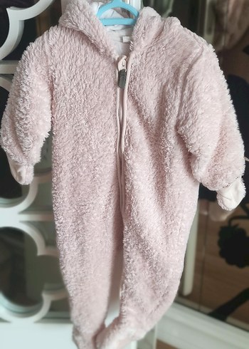 Peluş Detaylı Pembe Bebek Tulum