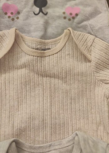 3 adet çeşitli markalar,Uzun Kollu Gri Triko Bebek Body - Görsel 3