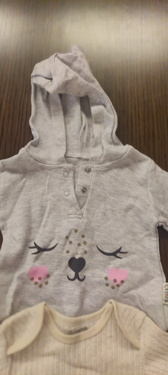 3 adet çeşitli markalar,Uzun Kollu Gri Triko Bebek Body - Görsel 4