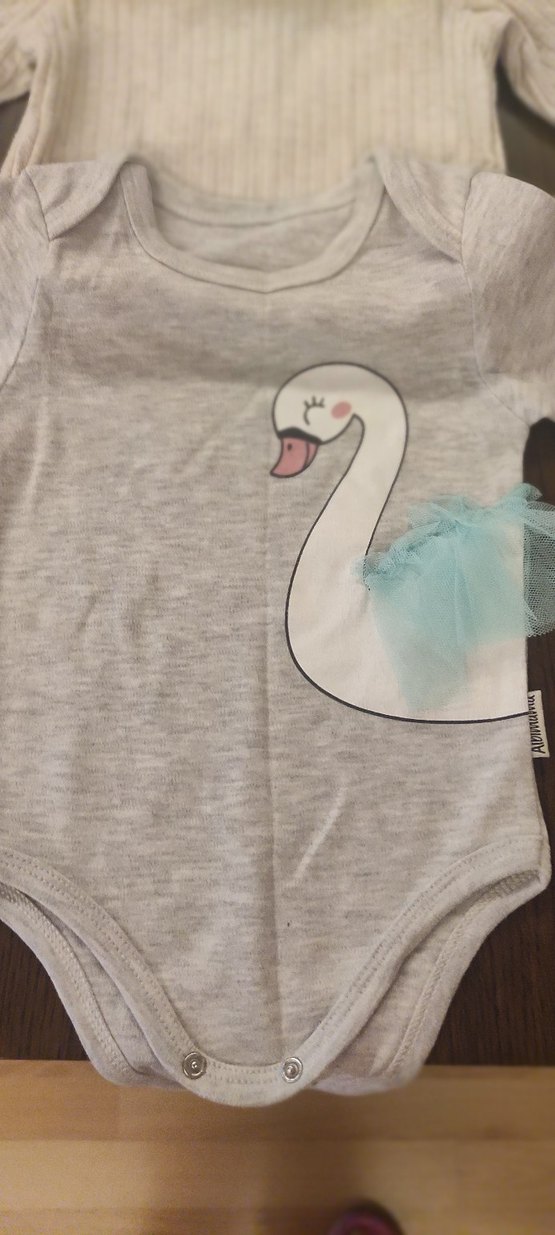 3 adet çeşitli markalar,Uzun Kollu Gri Triko Bebek Body - Görsel 2