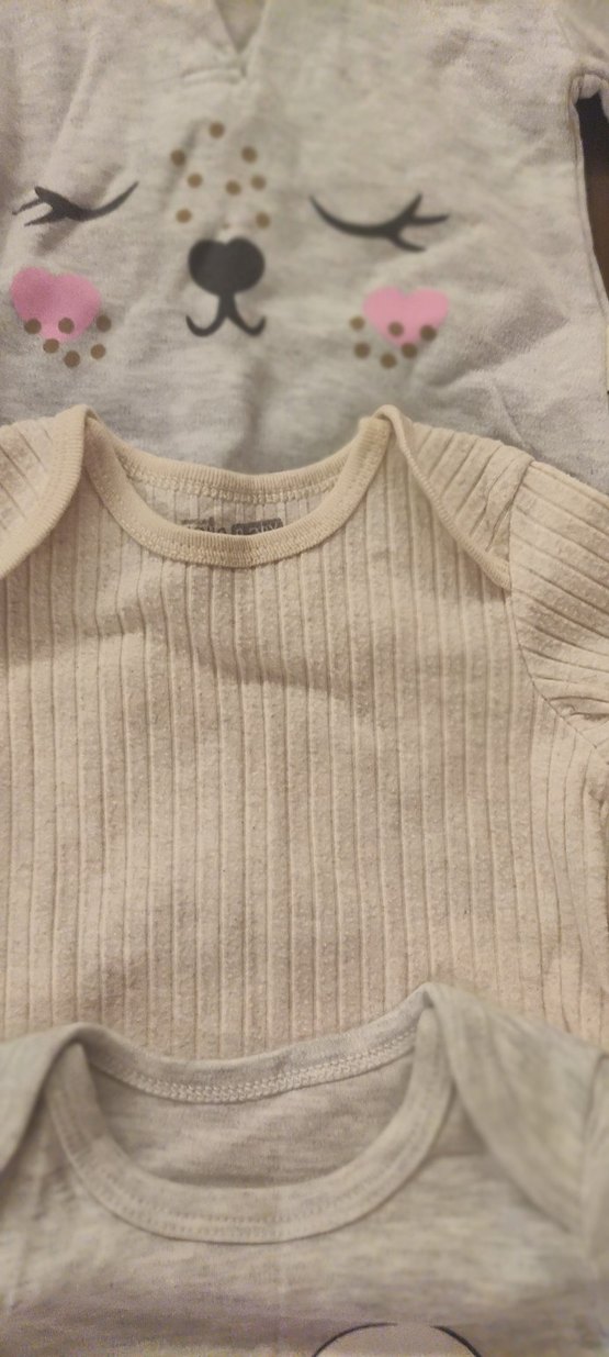 3 adet çeşitli markalar,Uzun Kollu Gri Triko Bebek Body - Görsel 3