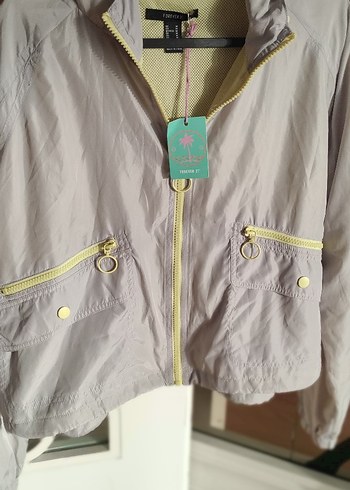 Bej Kadın Midi Ceket Fermuarlı Cepli - Görsel 2